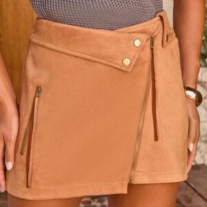 Vici Camel Wrap Mini Skirt